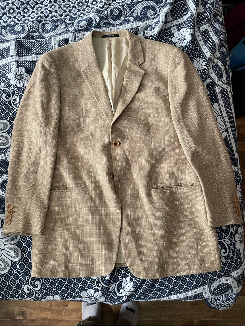 Armani Collezioni wool linen blend tan blazer 40R